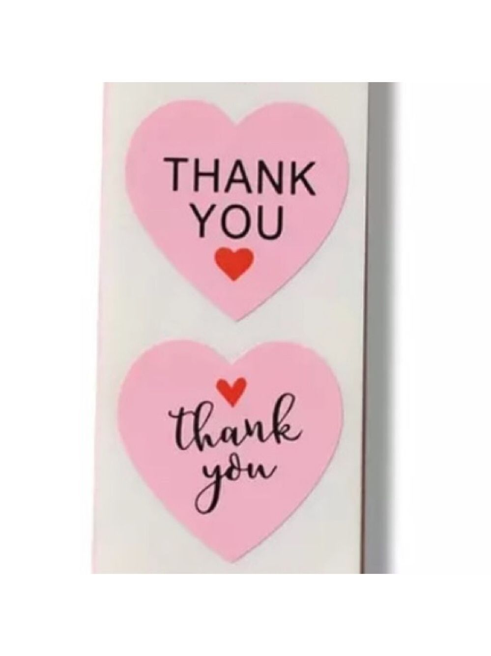 100 Pack Pink Heart Thank You Stickers 1Inch 2 Designs PRICE IS FIRM HOST PICK - Picture 2 of 2